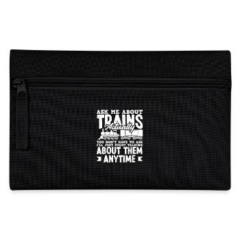 Ask me about trains actually - Pencil Case - black - Front