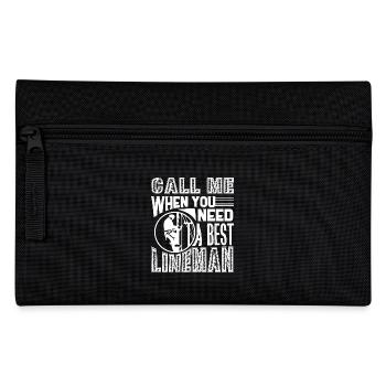 Call Me When You Need A Best Lineman - Pencil Case - black - Front