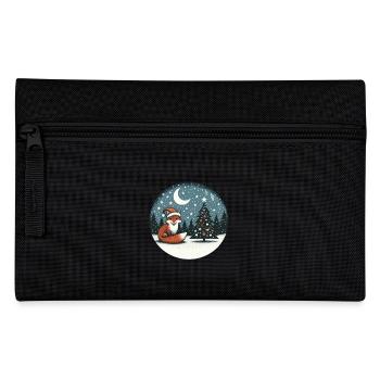 Christmas Xmas Fox Christmas Hat Snow Fun - Pencil Case - black - Front