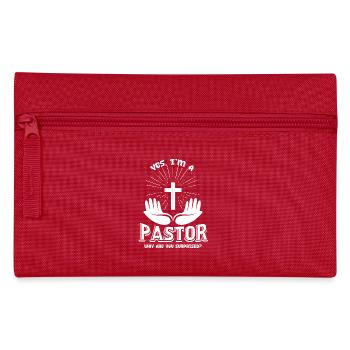 Pastor Yes I Am A Pastor - Pencil Case - red - Front
