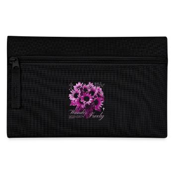 Wander Freely Sunflower Floral Art Design - Pencil Case - black - Front
