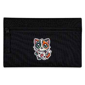 Cute Zombie Cat in Halloween costume - Orange cat - Pencil Case - black - Front