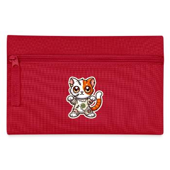 Cute Zombie Cat in Halloween costume - Pencil Case - red - Front