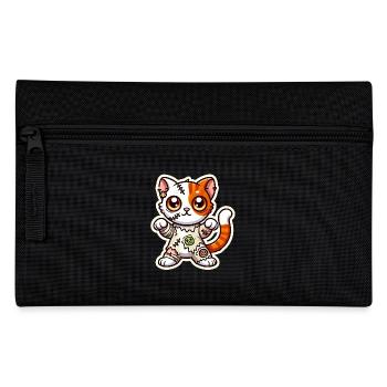 Cute Zombie Cat in Halloween costume - Pencil Case - black - Front