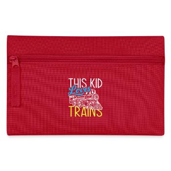 This Kid Loves Trains Railroad - Pencil Case - red - Front