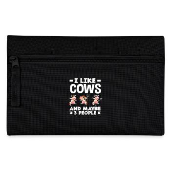 I like cows and maybe three people - Pencil Case - black - Front