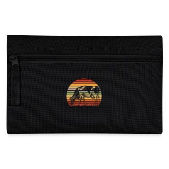 Retro sunset cow illustration - Pencil Case - black - Front