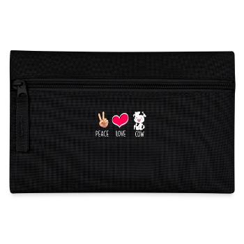 Peace Love Cow Illustration - Pencil Case - black - Front