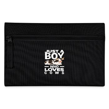 A boy who loves cows - Pencil Case - black - Front