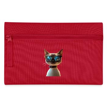 Siamkatze Siam Katze Siamese Cat Siamesen Katzen - Federtasche - Rot - Vorne
