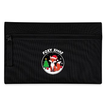 Niedlicher Fuchs mit Weihnachtsmütze Foxy Xmas - Federtasche - Schwarz - Vorne