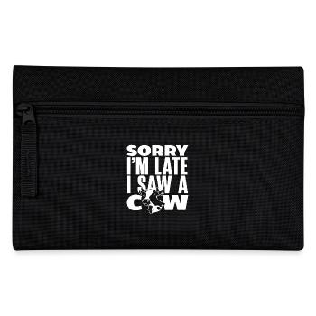 Sorry, I'm late, I've got a cow - Pencil Case - black - Front