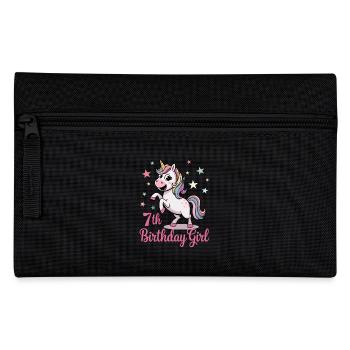 Licorne drôle 7e anniversaire fille - Trousse - noir - Devant