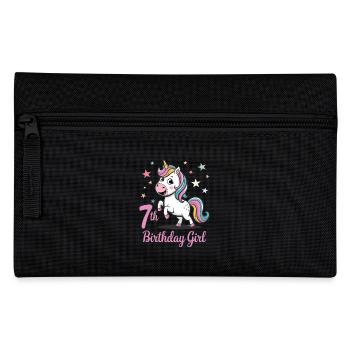 Licorne drôle 7e anniversaire fille - Trousse - noir - Devant