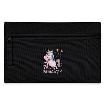 Licorne drôle 7e anniversaire fille - Trousse - noir - Devant