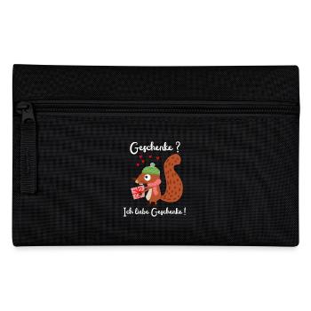 Cute Squirrel Loves Gifts Kids Fun - Pencil Case - black - Front