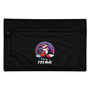 Christmas Merry Foxmas Fox Snow Fox Nature - Pencil Case - black - Front