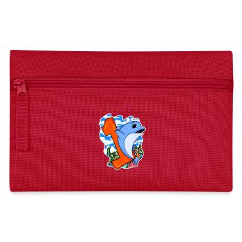 Zahl 1 Nummer Eins - Delfin Motiv - Federtasche - Rot - Vorne