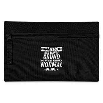 Matteo Der Grund Cooles Fun Shirt Männer Casual - Federtasche - Schwarz - Vorne
