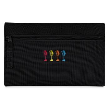 Retro Mikrofon Pop Art Bunt Karaoke - Federtasche - Schwarz - Vorne
