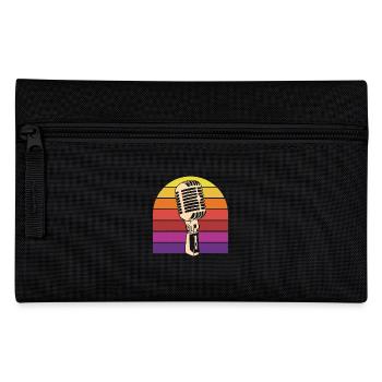 Vintage Mikrofon Retro Sonnenuntergang Karaoke - Federtasche - Schwarz - Vorne