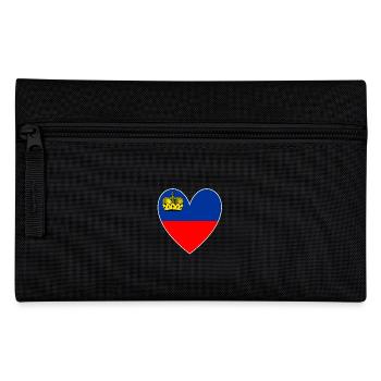 Liechtenstein Flag Heart Art Travel Holidays - Pencil Case - black - Front