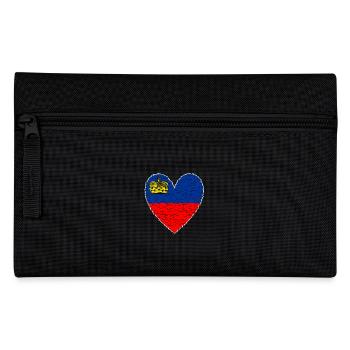Liechtenstein Flagge Herz Vaduz - Federtasche - Schwarz - Vorne