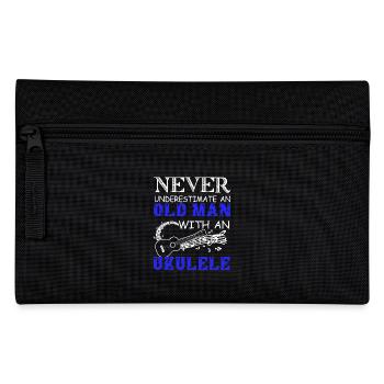 Never Underestimate An Old Man With An Ukulele - Pencil Case - black - Front