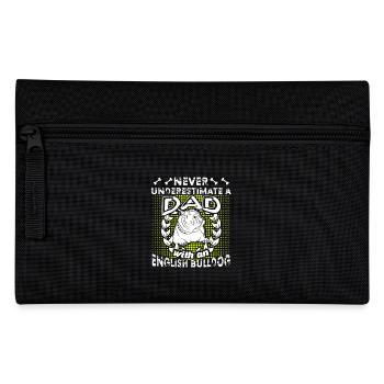 Never Underestimate A Dad With An English Bulldog - Pencil Case - black - Front
