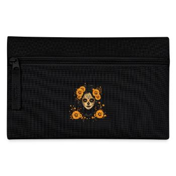 Yellow Catrina Skull Design - Dia de los Muertos - Pencil Case - black - Front