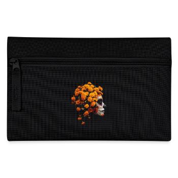Catrina-Kunst mit Ringelblumen Dia de los Muertos - Federtasche - Schwarz - Vorne
