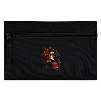 Vintage Catrina with Roses for Dia de los Muertos - Pencil Case - black - Front