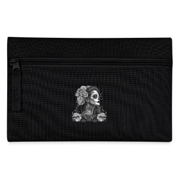 Monochrome Catrina with Roses Dia de los Muertos - Pencil Case - black - Front