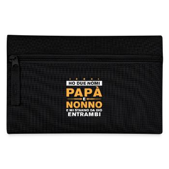 Vatertagsmänner, ich habe zwei Namen: Papa und Opa - Federtasche - Schwarz - Vorne
