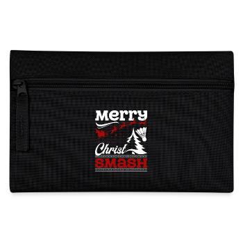 Christmas Badminton Merry Christ Smash - Pencil Case - black - Front
