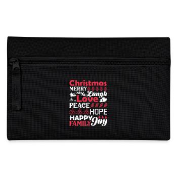 Christmas Christmas Words Laugh Peace Love - Pencil Case - black - Front