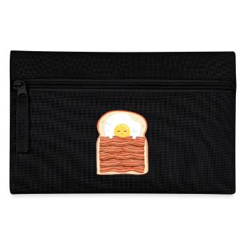 Schlafei mit Speck Schweinefleisch Speck - Federtasche - Schwarz - Vorne