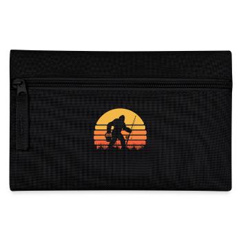 Fisherman Angler Retro Sunset Sasquatch - Pencil Case - black - Front