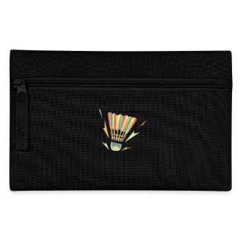 Badminton Retro Shuttlecock Player - Pencil Case - black - Front