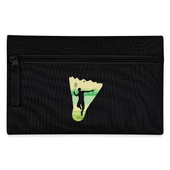 Badminton Retro Shuttlecock Player - Pencil Case - black - Front