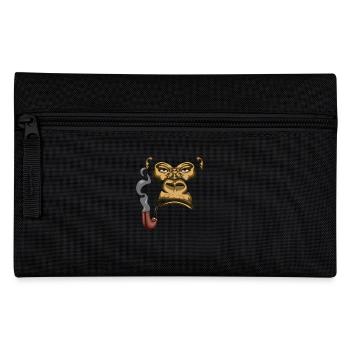 Monkey Chimpanzee Gorilla Smoking Ape - Pencil Case - black - Front