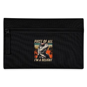 Vintage Iguana Sunset - Cool Animal Design - Pencil Case - black - Front