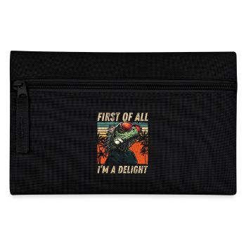 Buntes Iguana - Tropen Vintage Style - Federtasche - Schwarz - Vorne