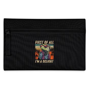 Tropisches Iguana - Retro Sunset Art - Federtasche - Schwarz - Vorne