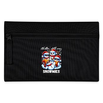 Christmas Snowman Buddy Friends Fun Funny - Pencil Case - black - Front