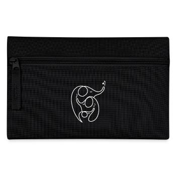 Music Elephants Trumpet Note Graphic Africa Funny - Pencil Case - black - Front