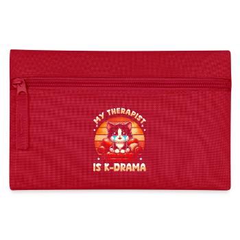 Mon thérapeute est K-Drama : Chat mignon qui pleure Mème - Trousse - rouge - Devant