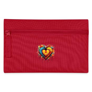 Colourful Heart Explosion – Bold Pop Art Design - Pencil Case - red - Front