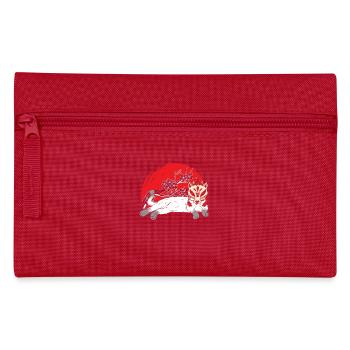 Kanji Japonais Chat Masque Samouraï - Trousse - rouge - Devant