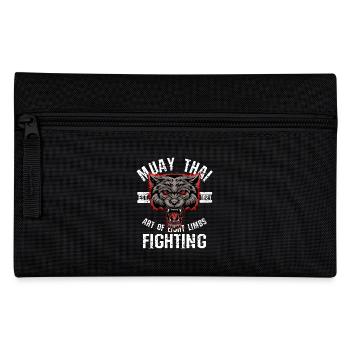 muay thai mma thailand martial arts art eight limb - Pencil Case - black - Front